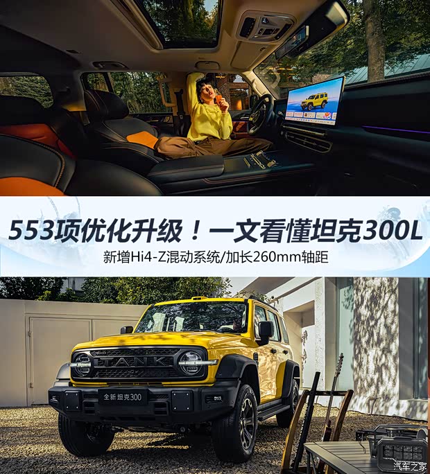 553项优化升级!新增Hi4-Z混动/加长260mm轴距 一文看懂坦克300L